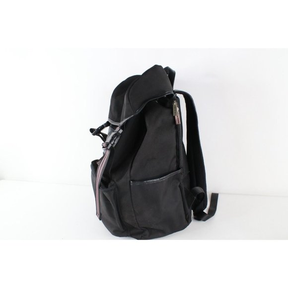 Ben Sherman Big Logo Spell Out Leather Strap Buckle Top Backpack Book Bag Pack main image 6